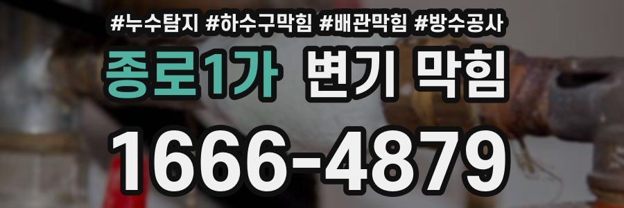 종로1가 변기 막힘