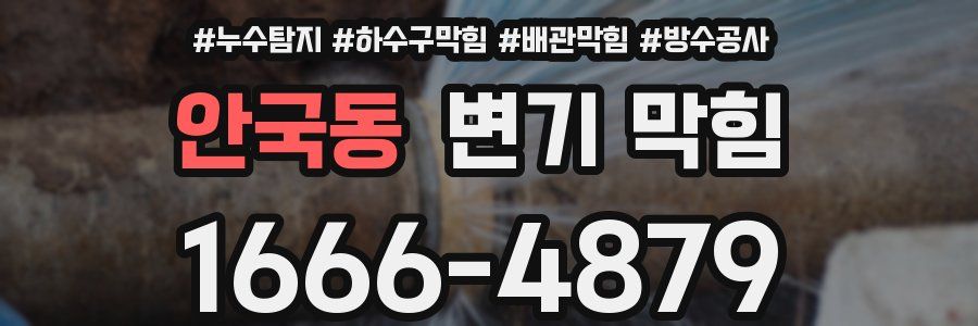 안국동 변기 막힘