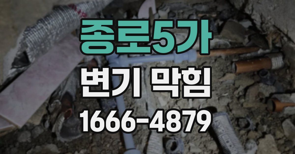 종로5가 변기 막힘