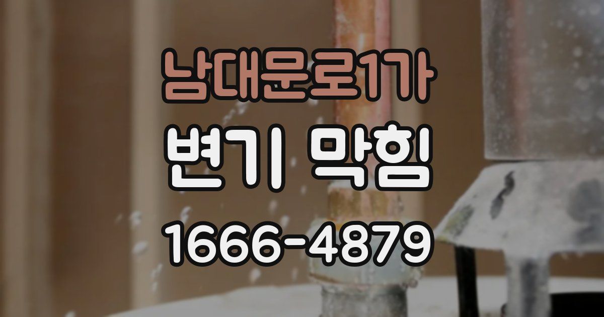 남대문로1가 변기 막힘