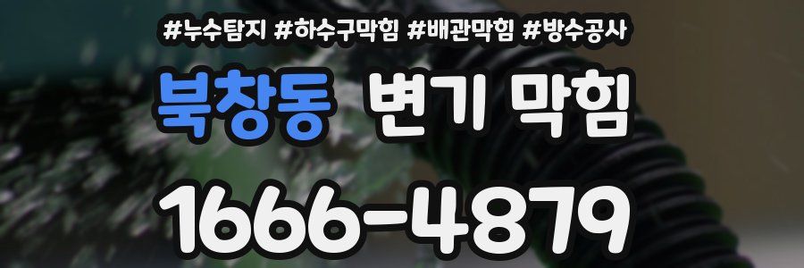 북창동 변기 막힘