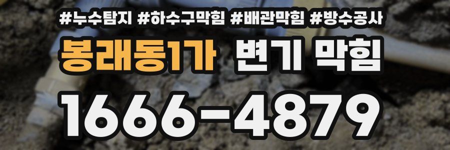 봉래동1가 변기 막힘
