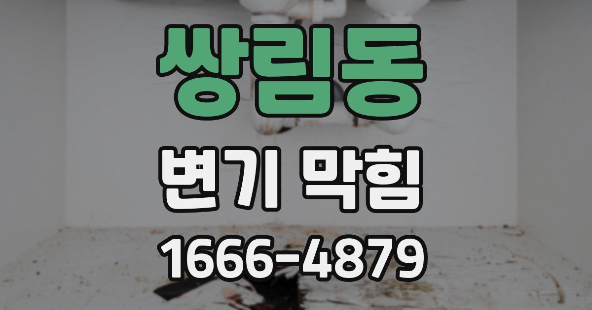 쌍림동 변기 막힘