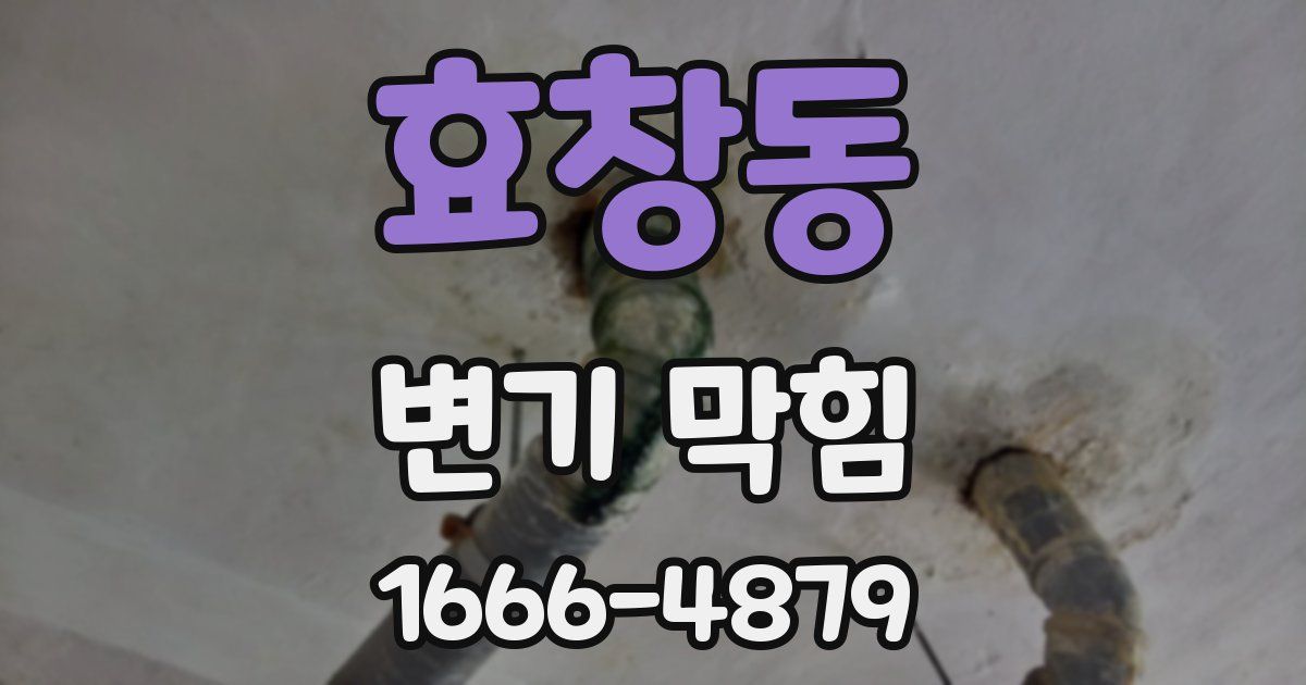 효창동 변기 막힘