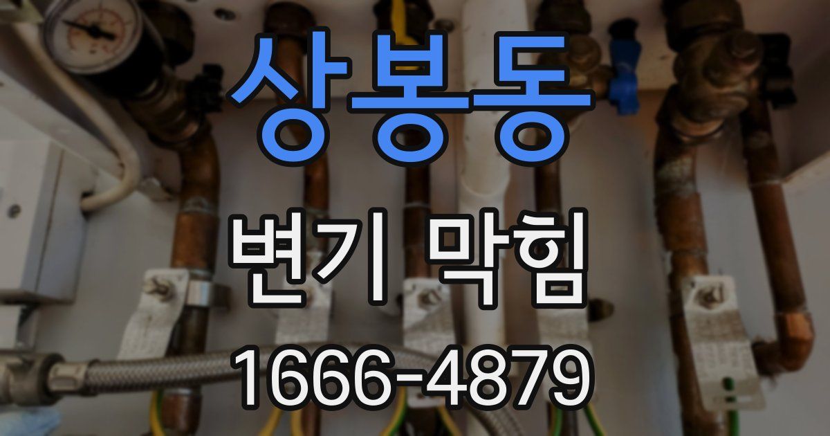 상봉동 변기 막힘