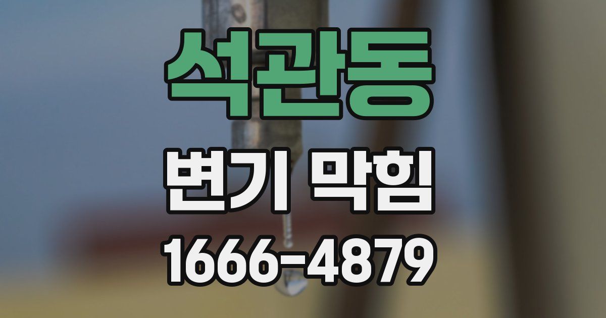 석관동 변기 막힘