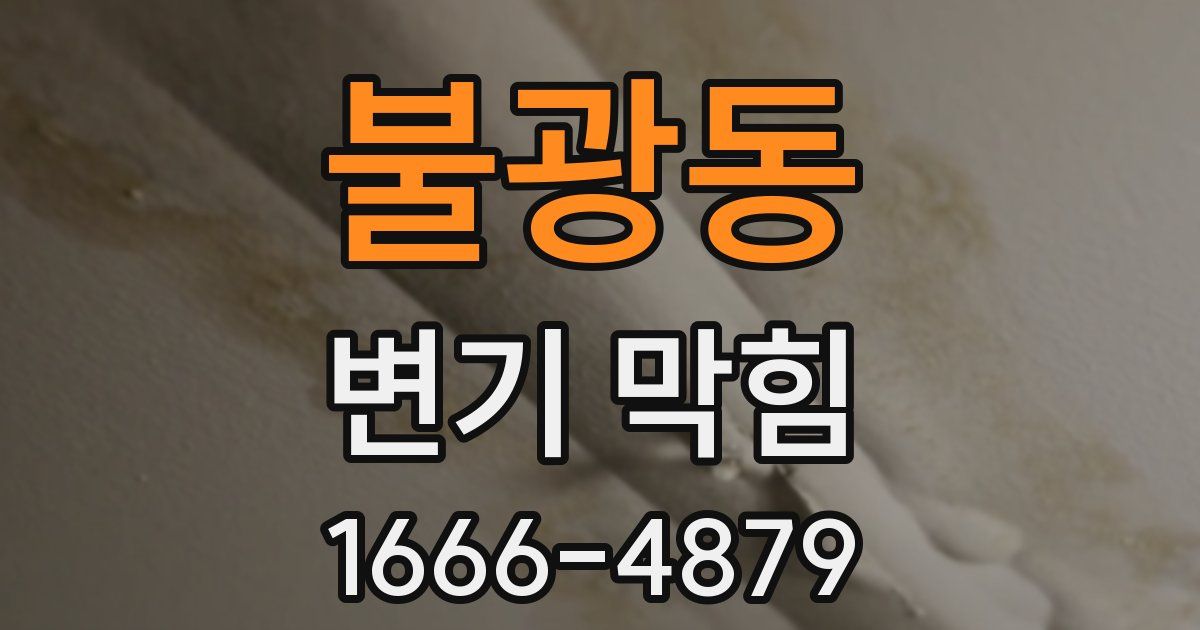 불광동 변기 막힘