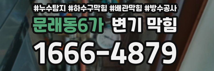 문래동6가 변기 막힘