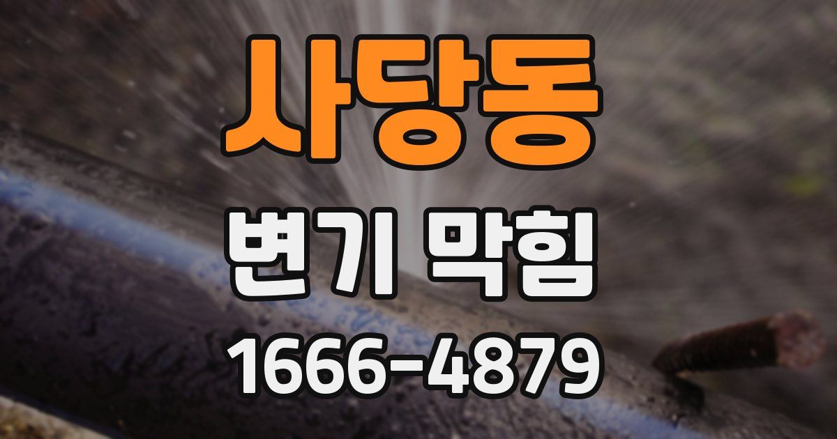사당동 변기 막힘
