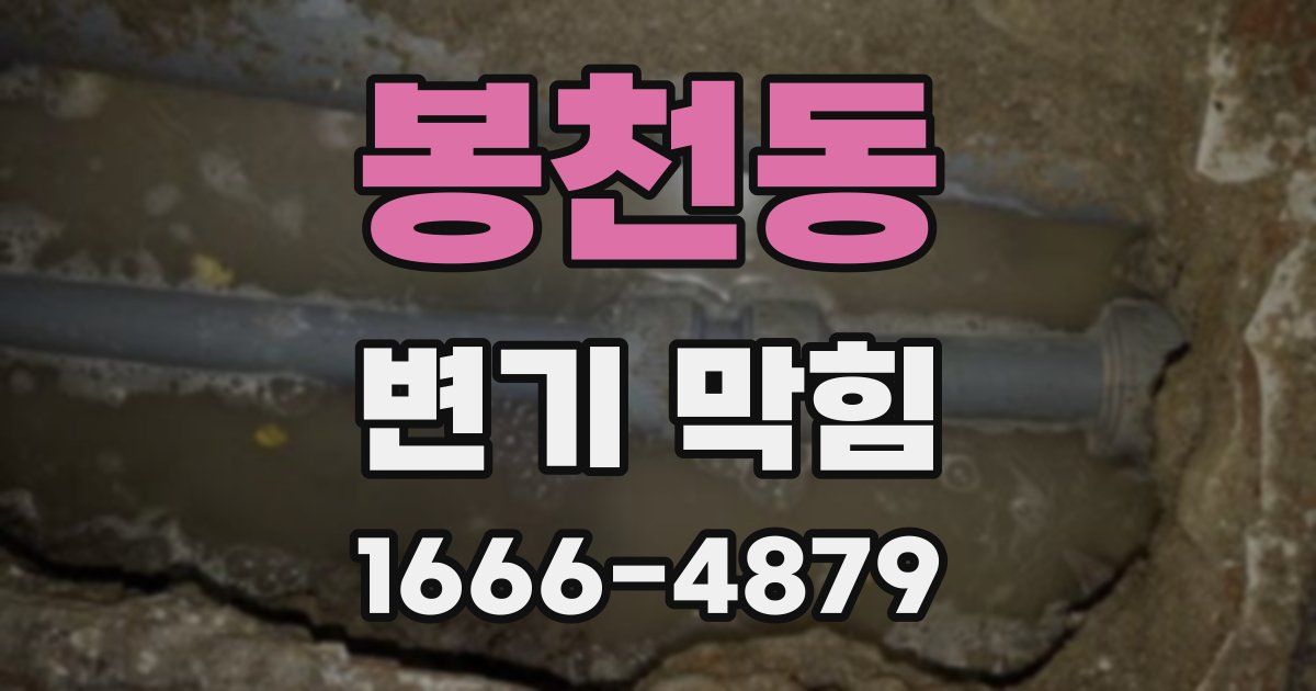 봉천동 변기 막힘