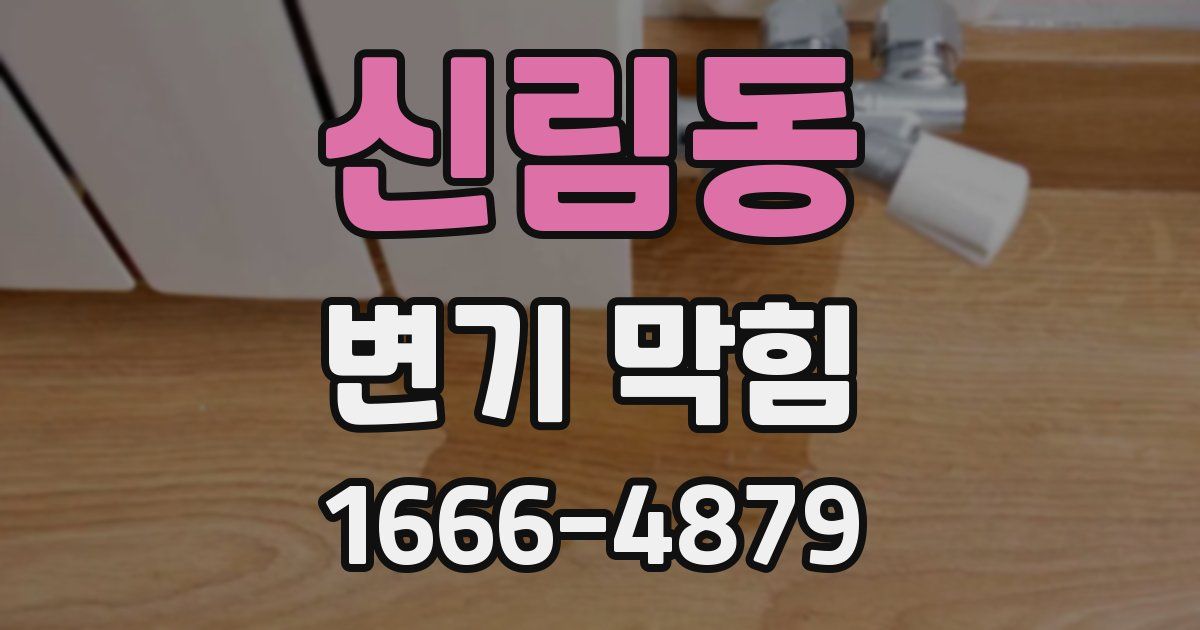 신림동 변기 막힘