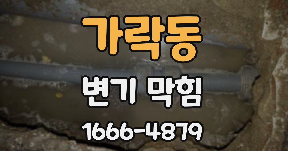 가락동 변기 막힘