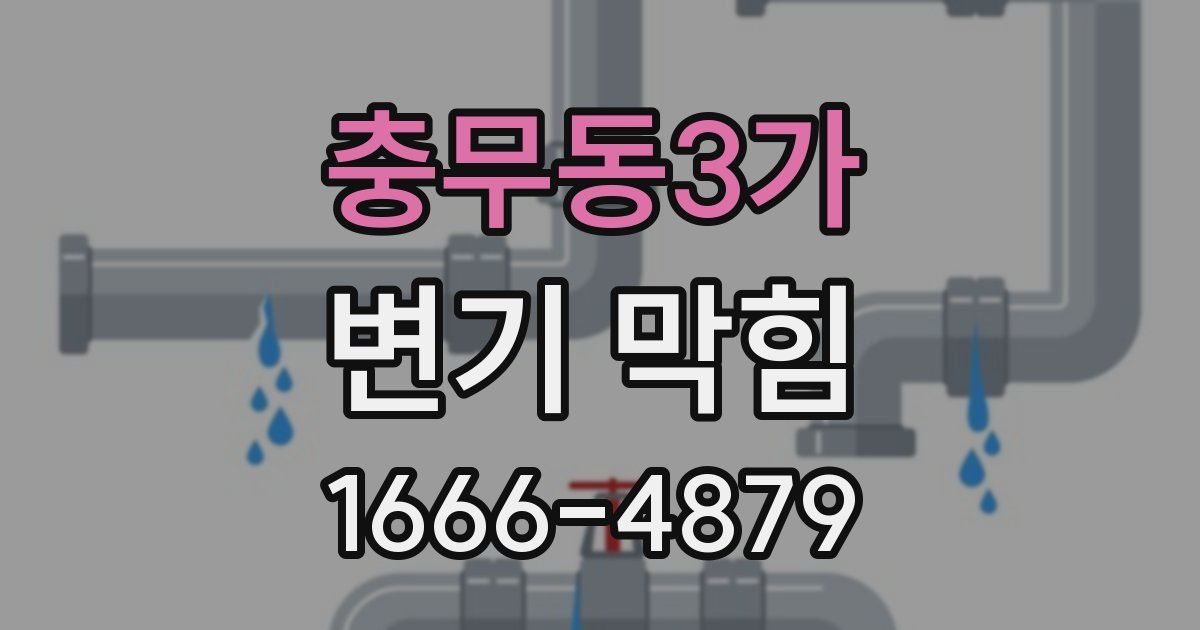 충무동3가 변기 막힘