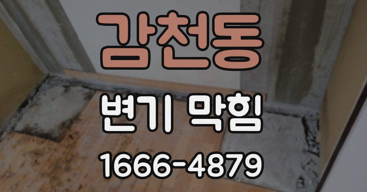 감천동 변기 막힘