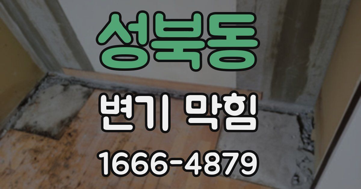성북동 변기 막힘