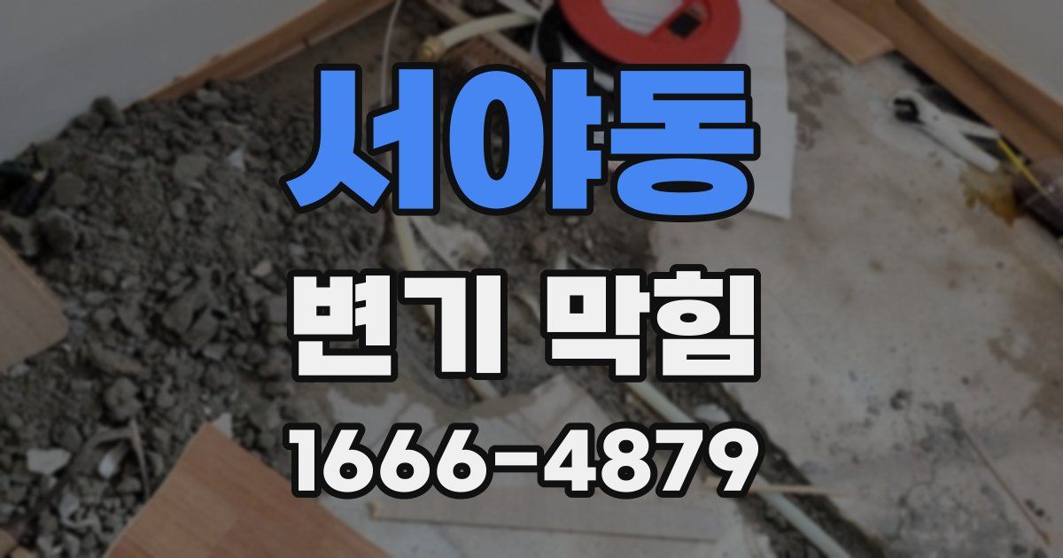 서야동 변기 막힘