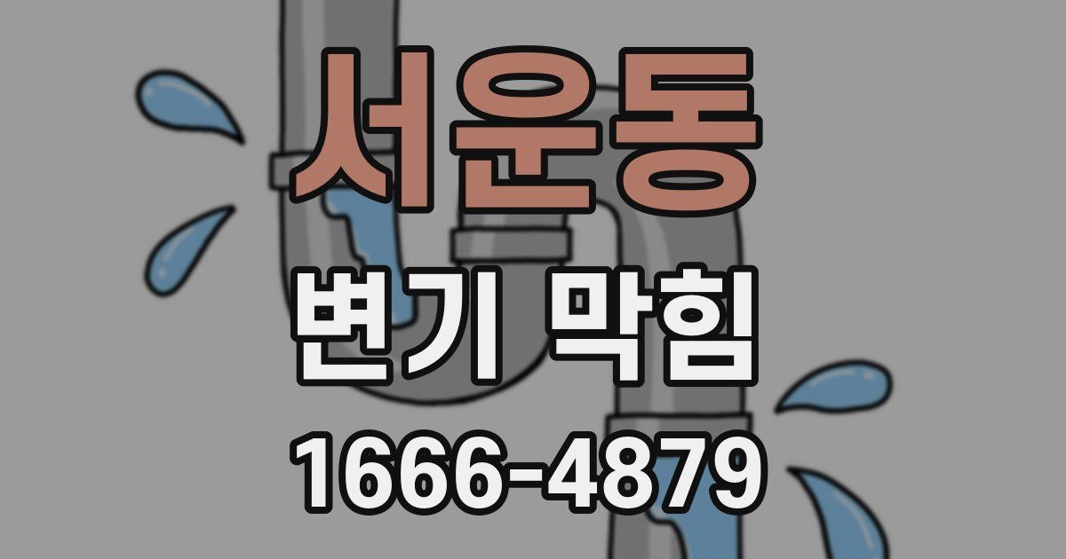 서운동 변기 막힘