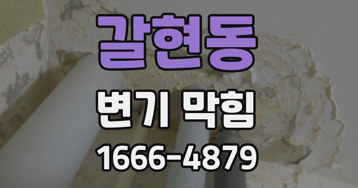 갈현동 변기 막힘