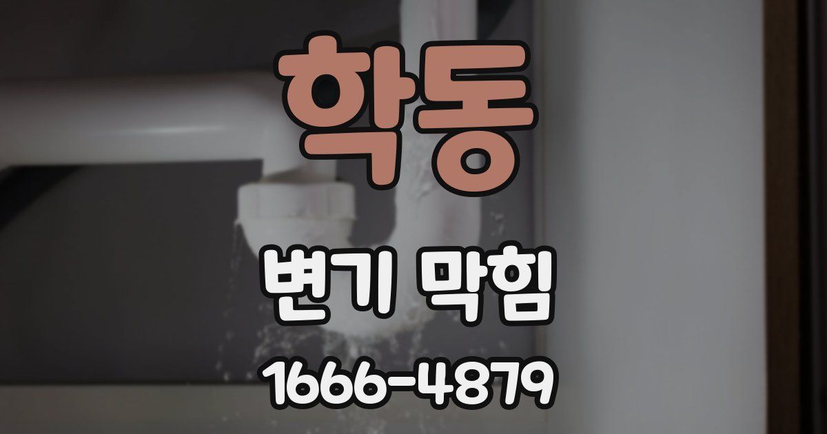 학동 변기 막힘