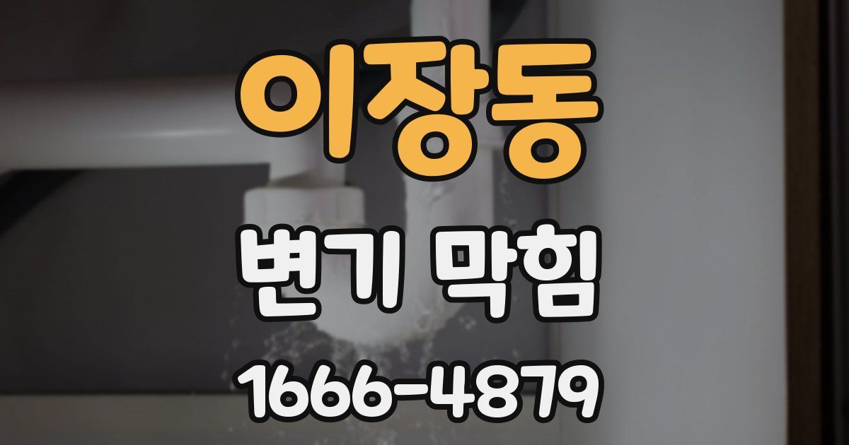 이장동 변기 막힘