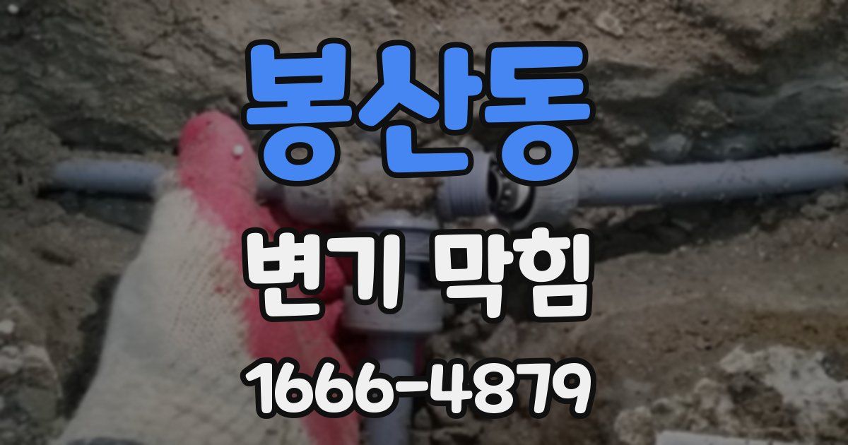 봉산동 변기 막힘