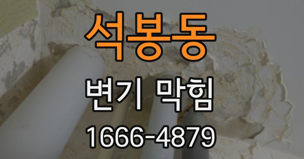 석봉동 변기 막힘