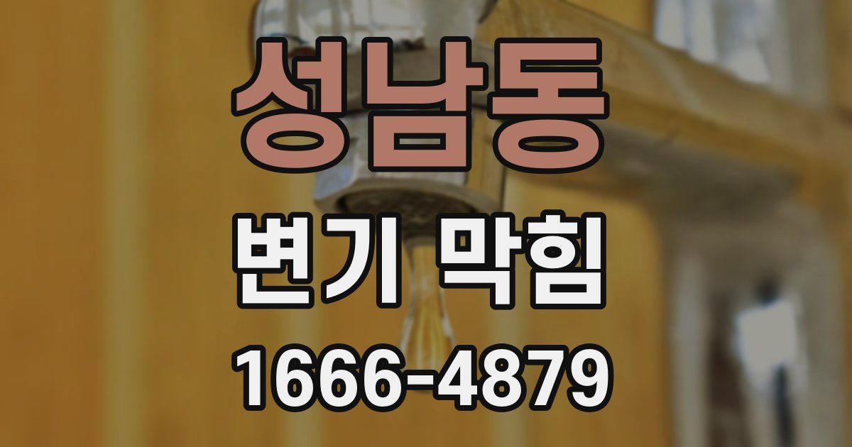 성남동 변기 막힘