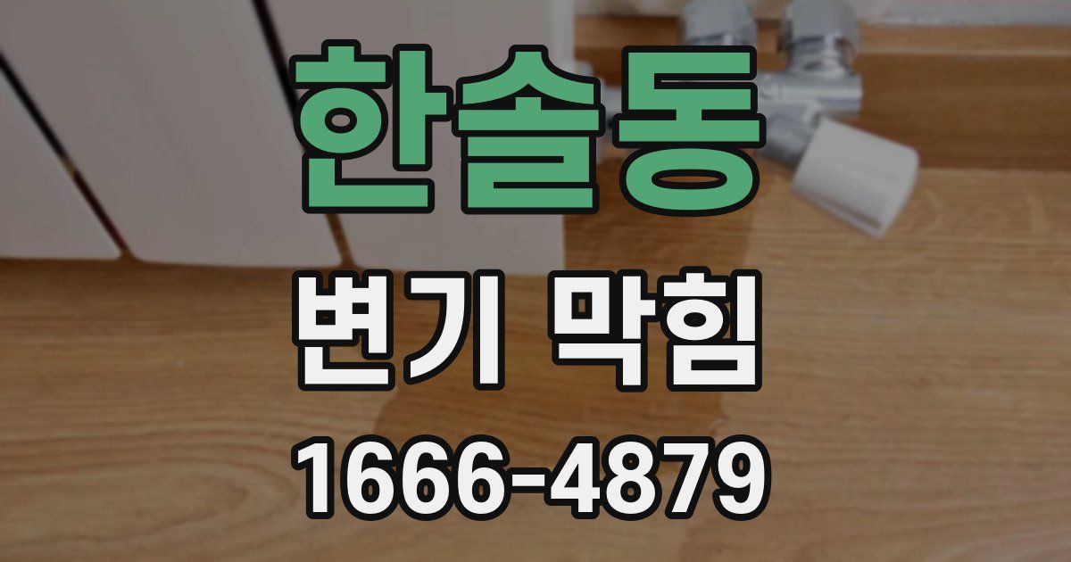 한솔동 변기 막힘