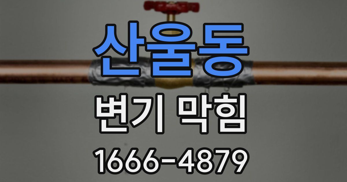 산울동 변기 막힘