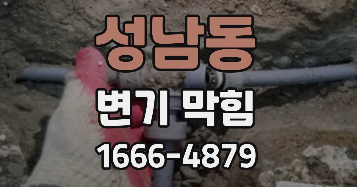 성남동 변기 막힘