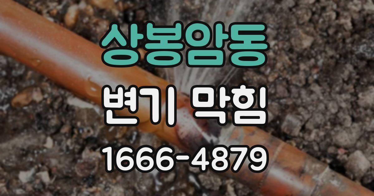 상봉암동 변기 막힘