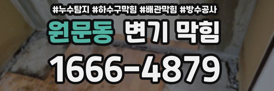 원문동 변기 막힘