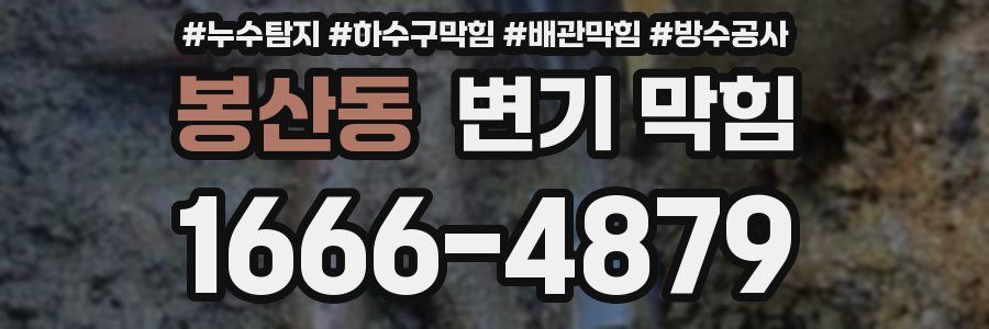 봉산동 변기 막힘