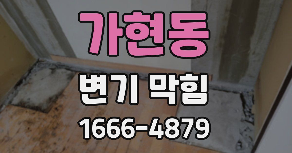 가현동 변기 막힘