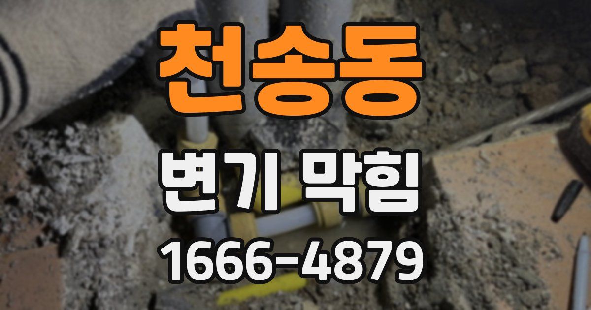 천송동 변기 막힘