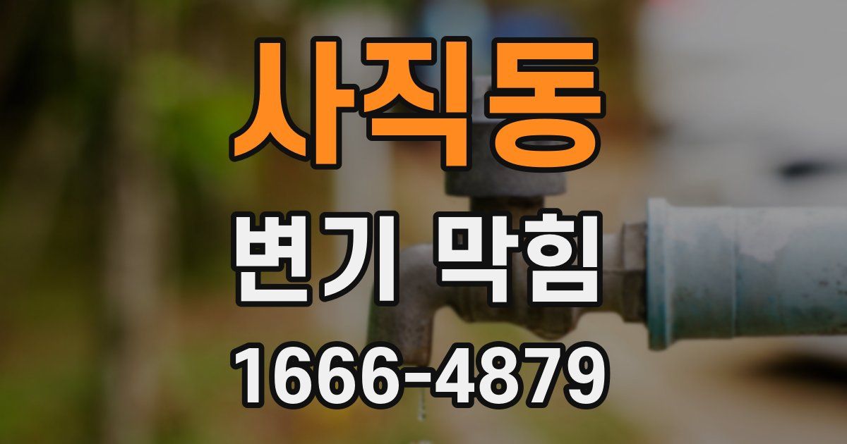 사직동 변기 막힘