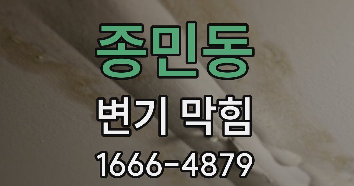 종민동 변기 막힘