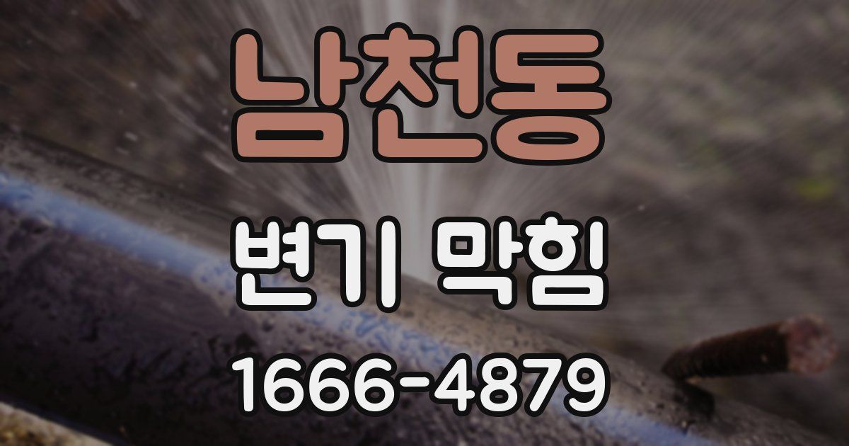 남천동 변기 막힘