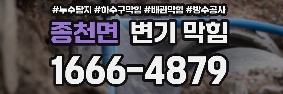 종천면 변기 막힘