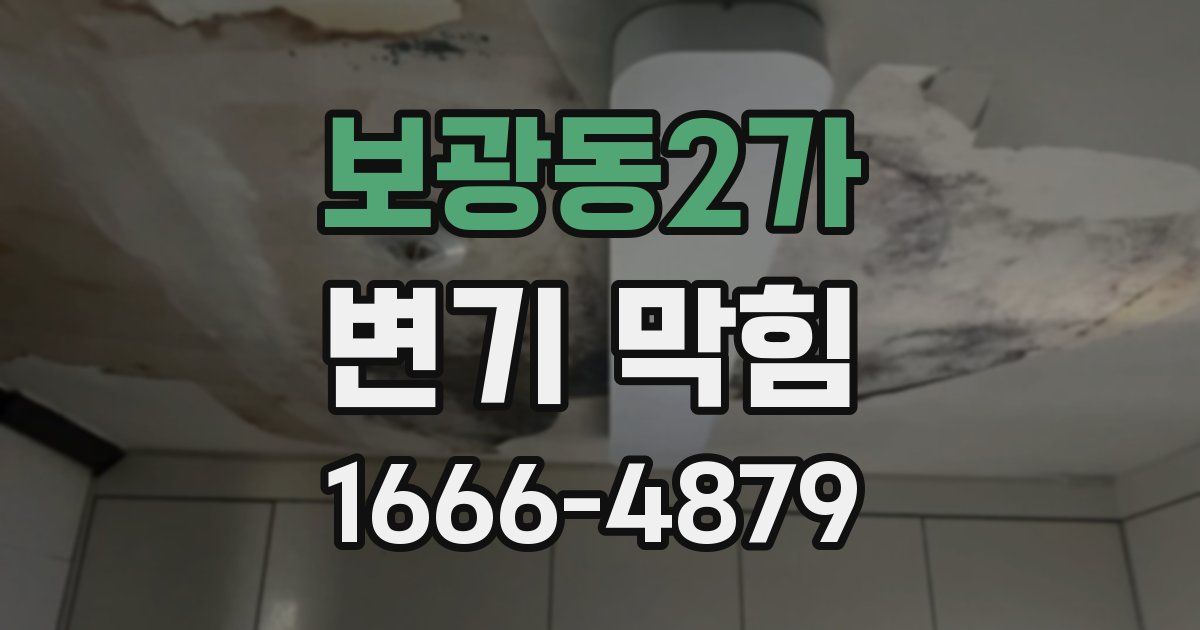 보광동2가 변기 막힘