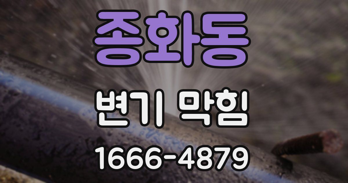 종화동 변기 막힘