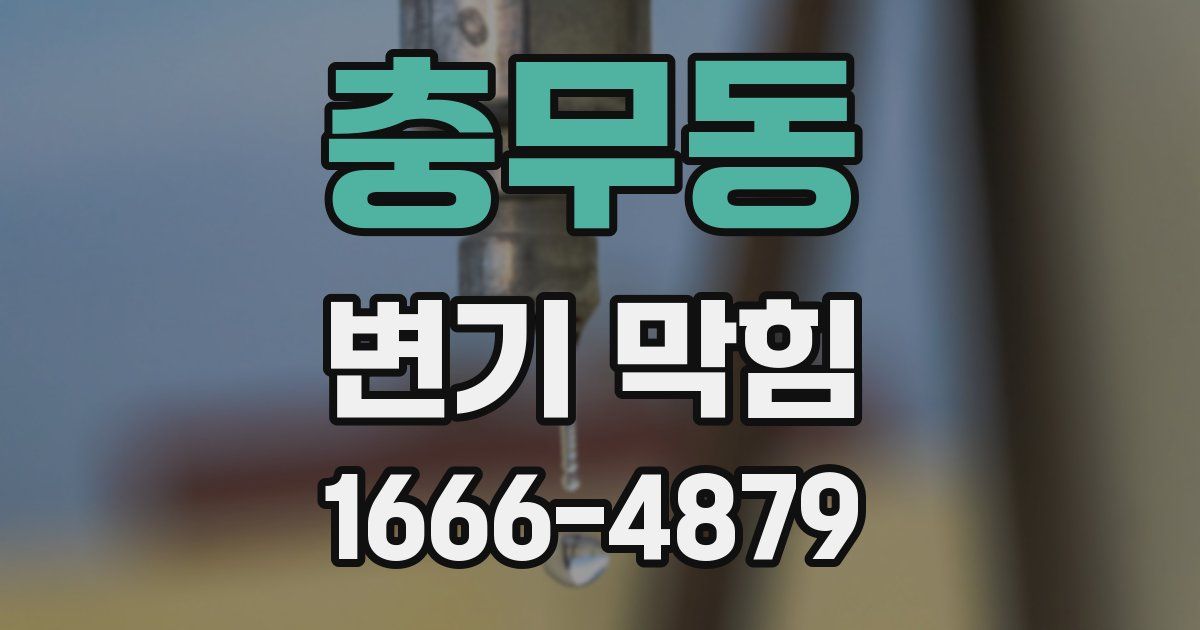충무동 변기 막힘