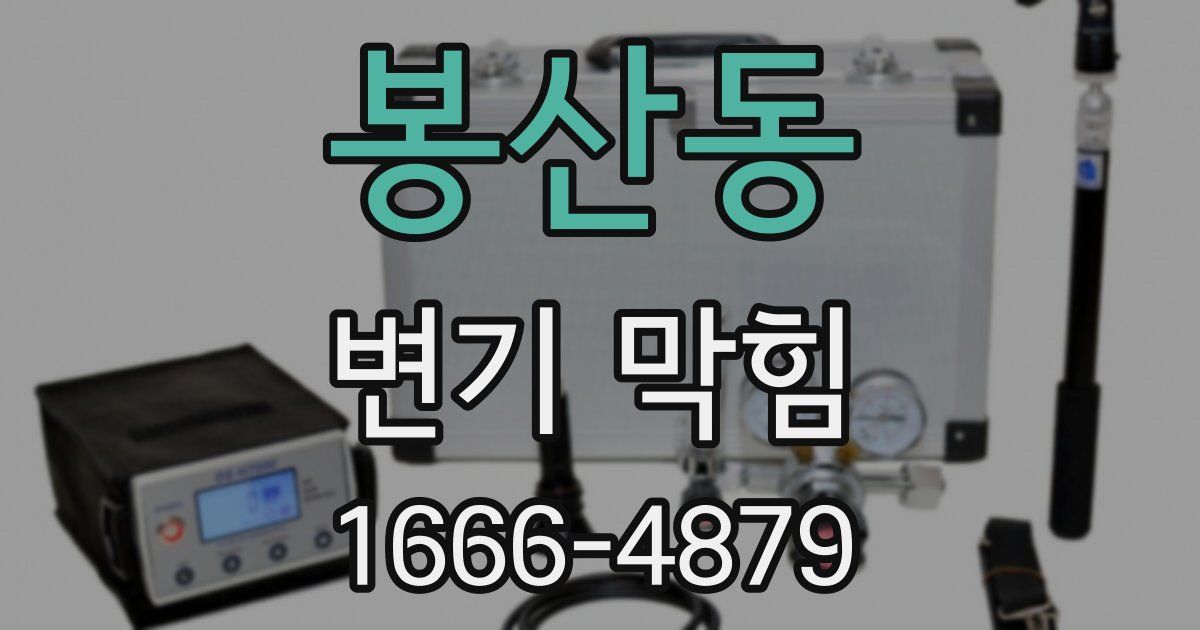 봉산동 변기 막힘