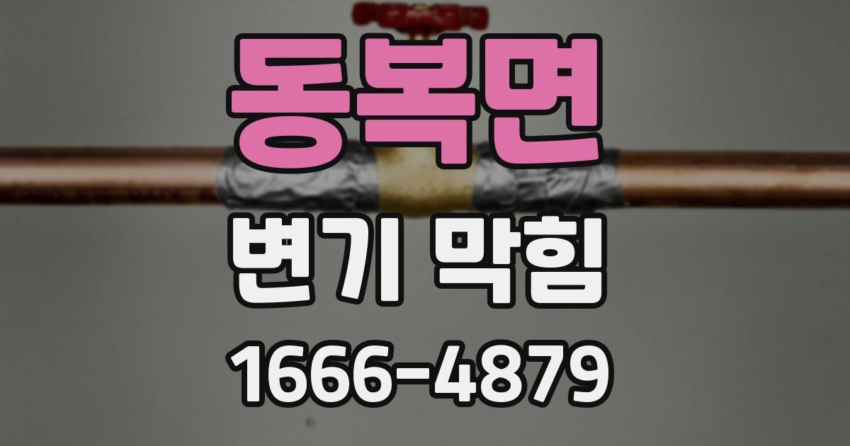 동복면 변기 막힘