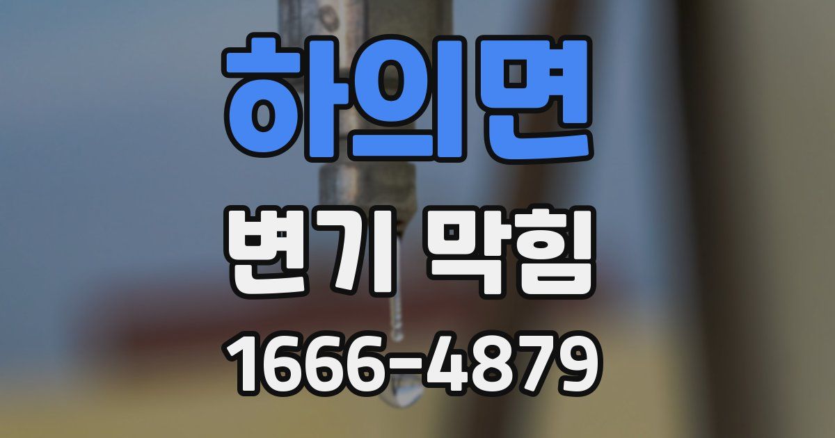 하의면 변기 막힘