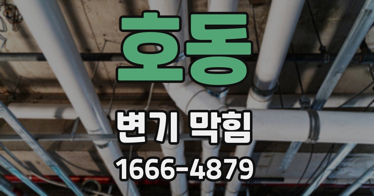 호동 변기 막힘