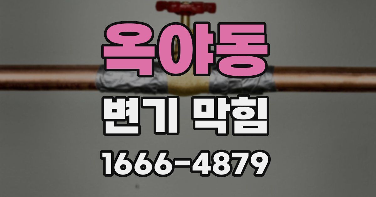 옥야동 변기 막힘