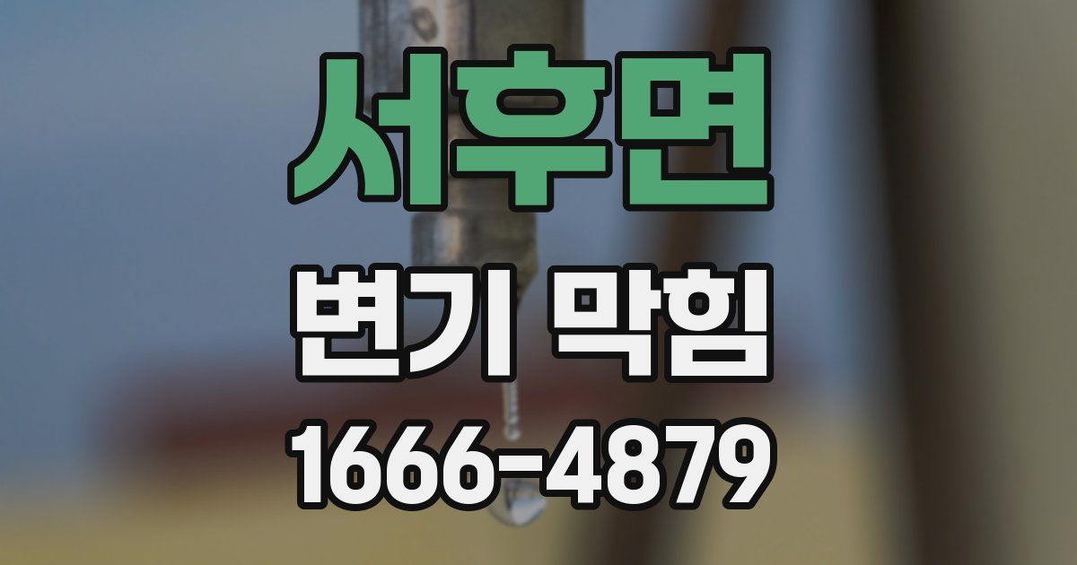 서후면 변기 막힘