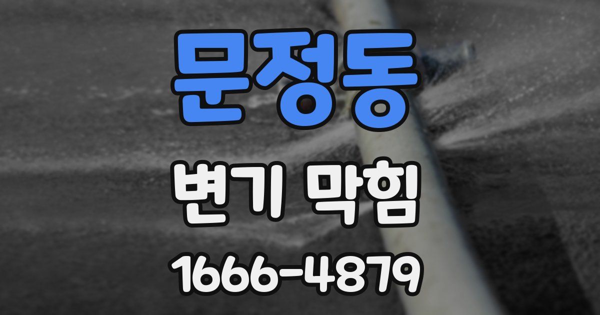 문정동 변기 막힘