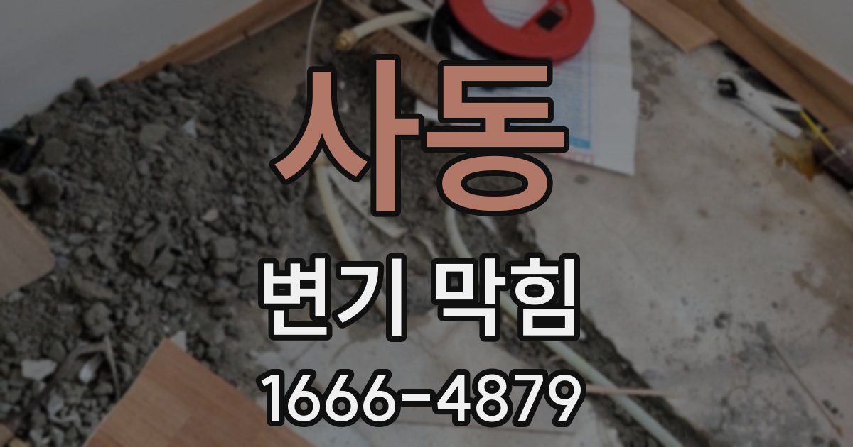 사동 변기 막힘